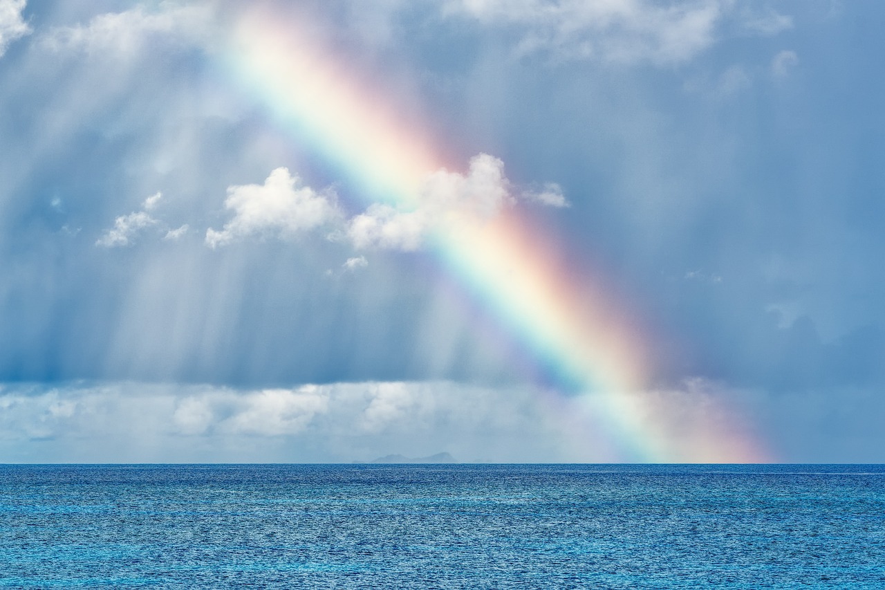 hd wallpaper, sea, rainbow