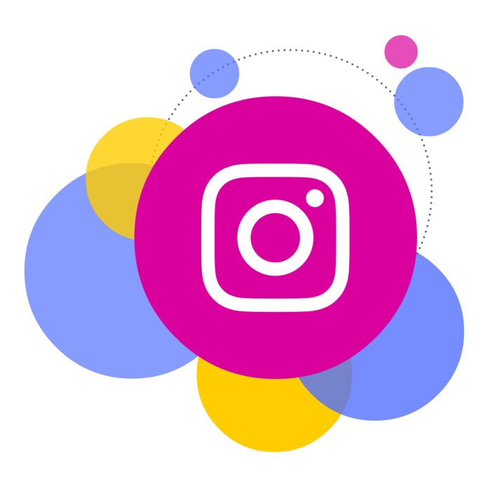 instagram logo, tiktok, bubbles