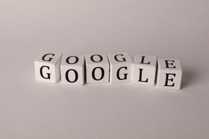 Google Spelled on Letter Cubes