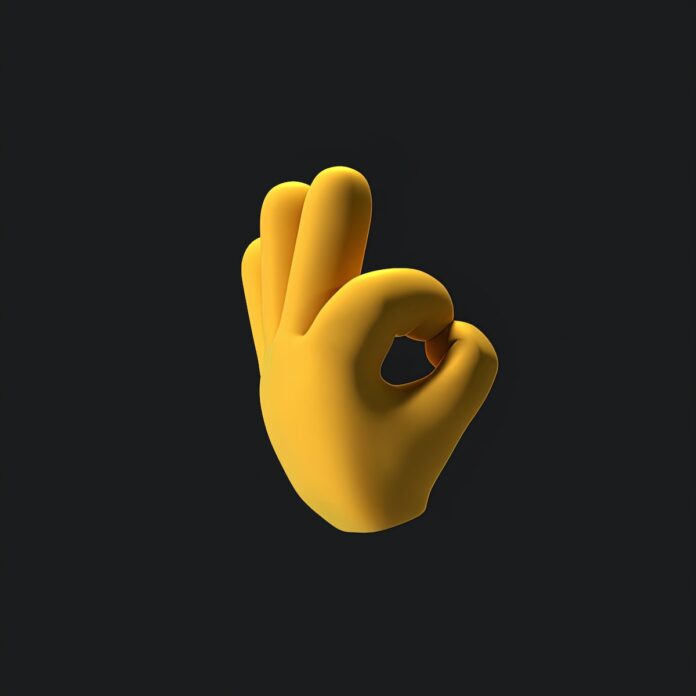 An Emoji Hand on Black Background
