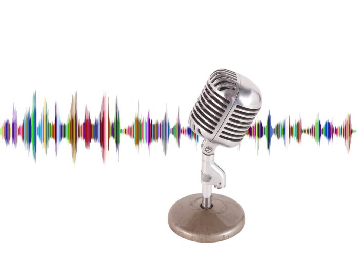 podcast, microphone, wave