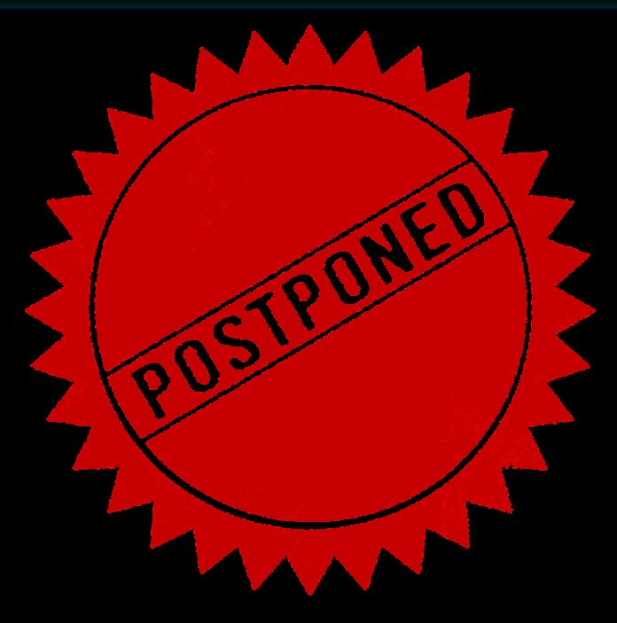 postpone, postponed, delay