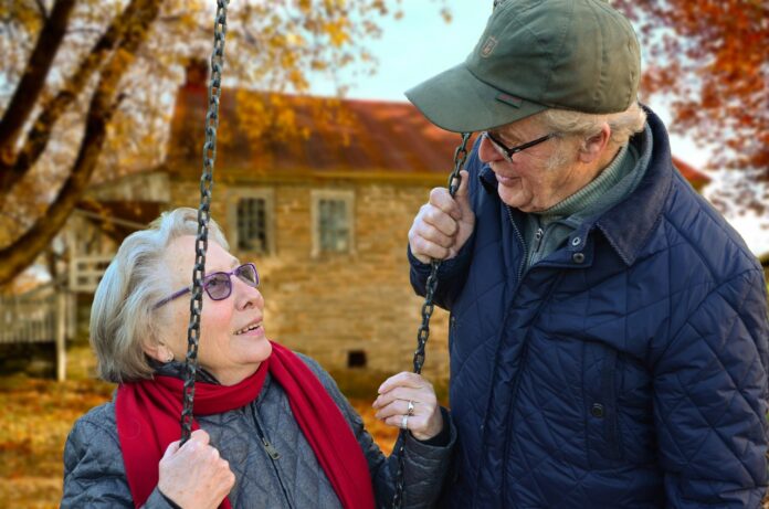 old people, married couple, together