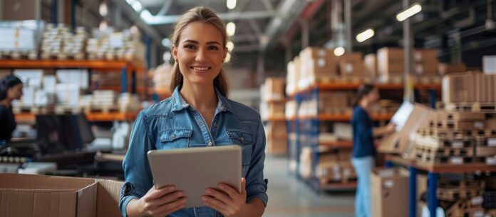 woman, laptop, store